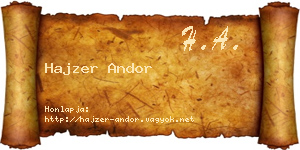 Hajzer Andor névjegykártya