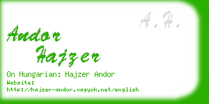 andor hajzer business card